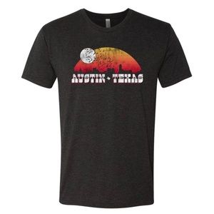 Austin Blanks Austin Skyline Adult Unisex Size Small T Shirt Charcoal Gray